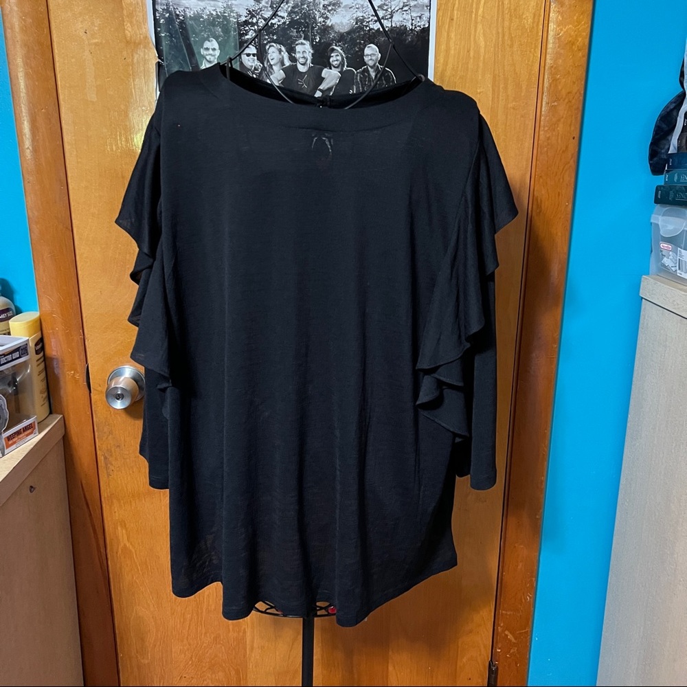 Simply be black top shirt ruffles NWT one spot size 24